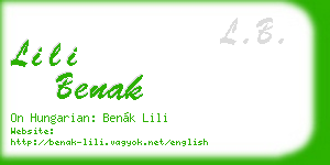 lili benak business card
